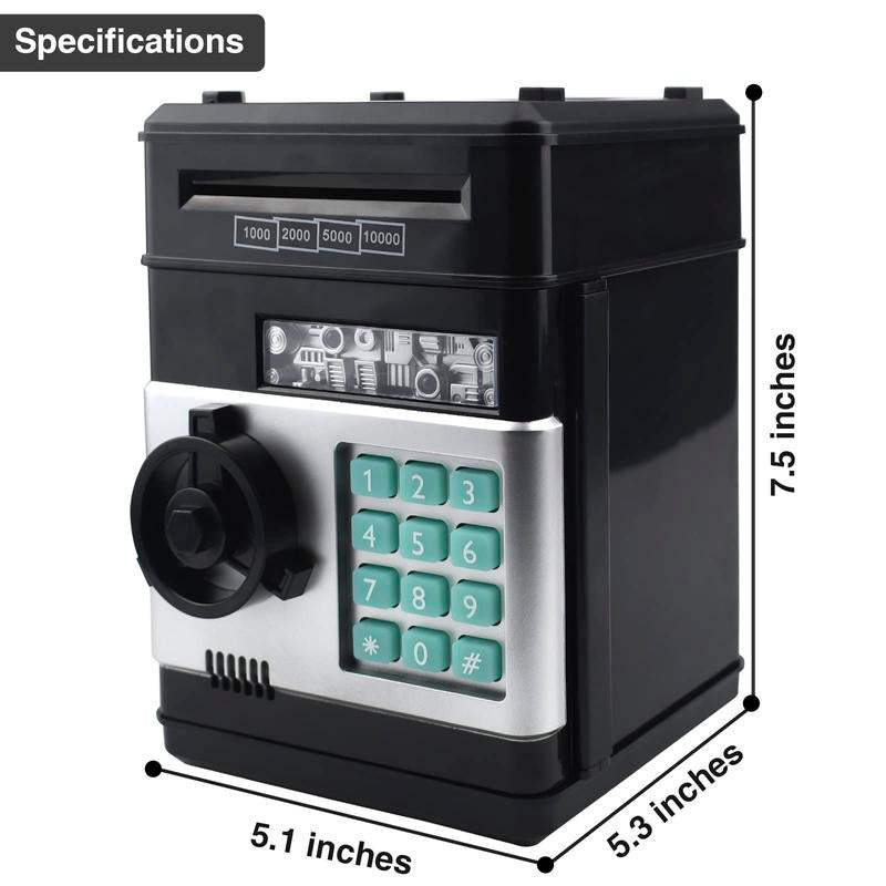 Piggy Bank for Boys Adults, Electronic ATM Coin Cash Bank with with Password Code Lock and Auto Grab Bill Slot, Large Capacity Coin Bank Money Jar for Adults, Designed for All US Coins